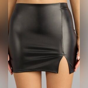 Windsor Sleek Faux Leather Mini Skirt